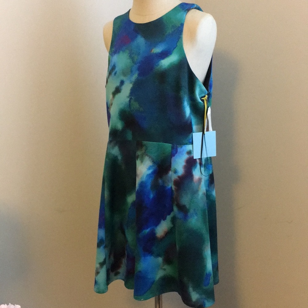 2/$30!!! Watercolor print azure sky dress